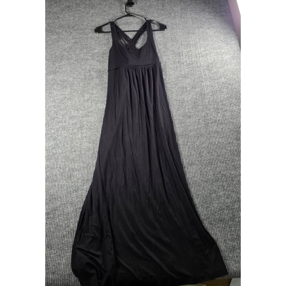 Calvin Klein Womens Black Strappy Criss Cross Back Empire Waist Maxi Dress 10